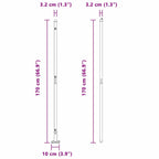 Fence Post 26 pcs Grey 3.2 x 3.2 x 88.5 cm