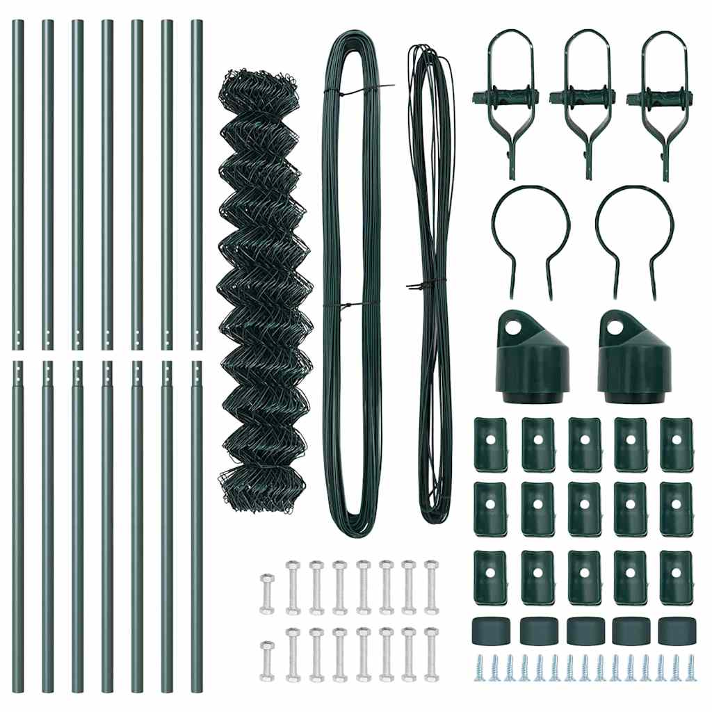 Fence Post Green 10 x 1.2 m (40 x 40 mm mesh) Steel and PVC