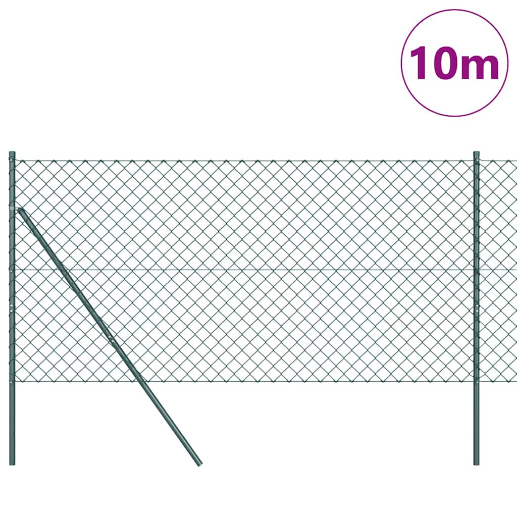 Fence Post Green 10 x 1.4 m (60 x 60 mm mesh) Steel and PVC