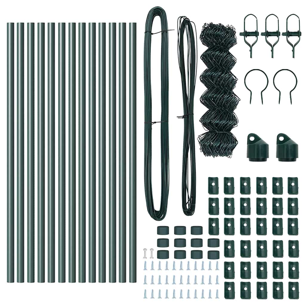 Fence Post Green 25 x 0.8 m (40 x 40 mm mesh) Steel and PVC
