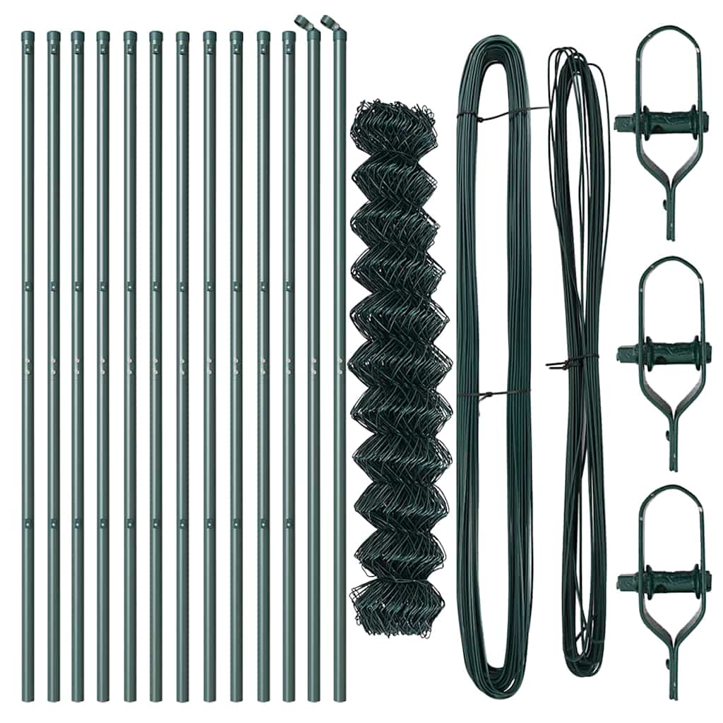 Fence Post Green 25 x 1 m (40 x 40 mm mesh) Steel and PVC