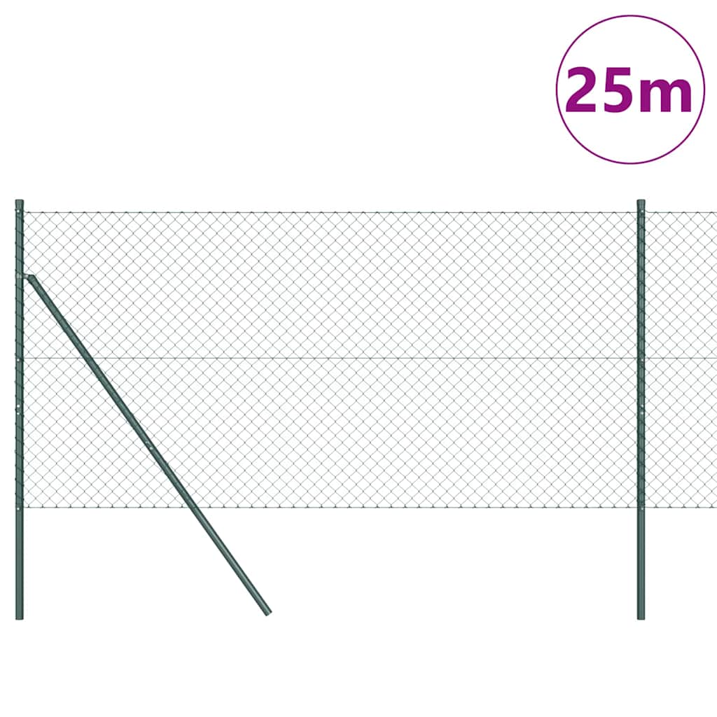 Fence Post Green 25 x 1 m (40 x 40 mm mesh) Steel and PVC