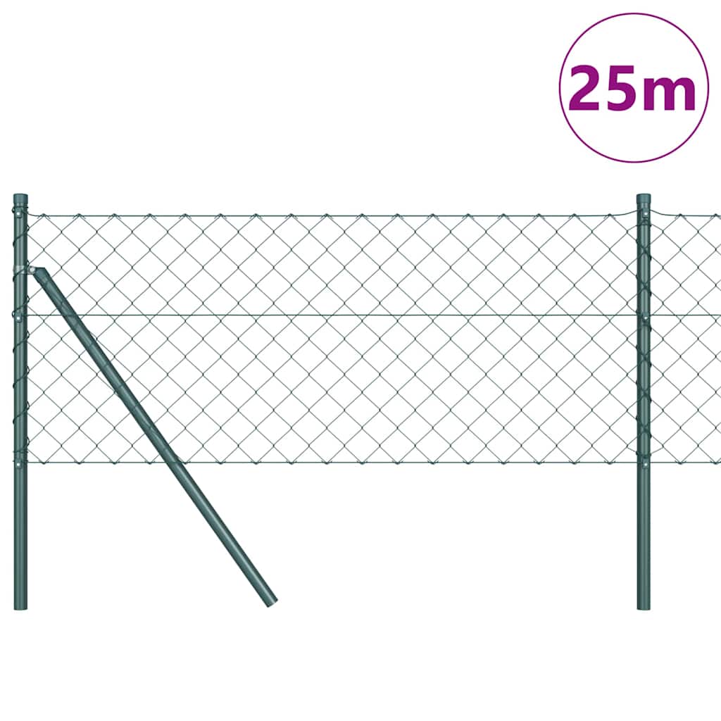 Fence Post Green 25 x 0.6 m (60 x 60 mm mesh) Steel and PVC