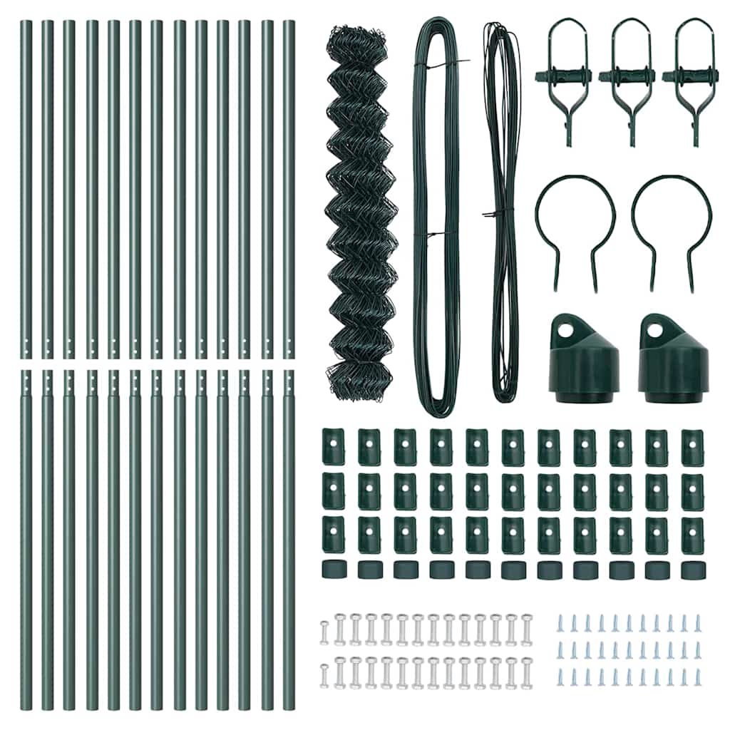 Fence Post Green 25 x 1.2 m (60 x 60 mm mesh) Steel and PVC