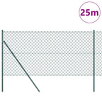 Fence Post Green 25 x 1.4 m (60 x 60 mm mesh) Steel and PVC