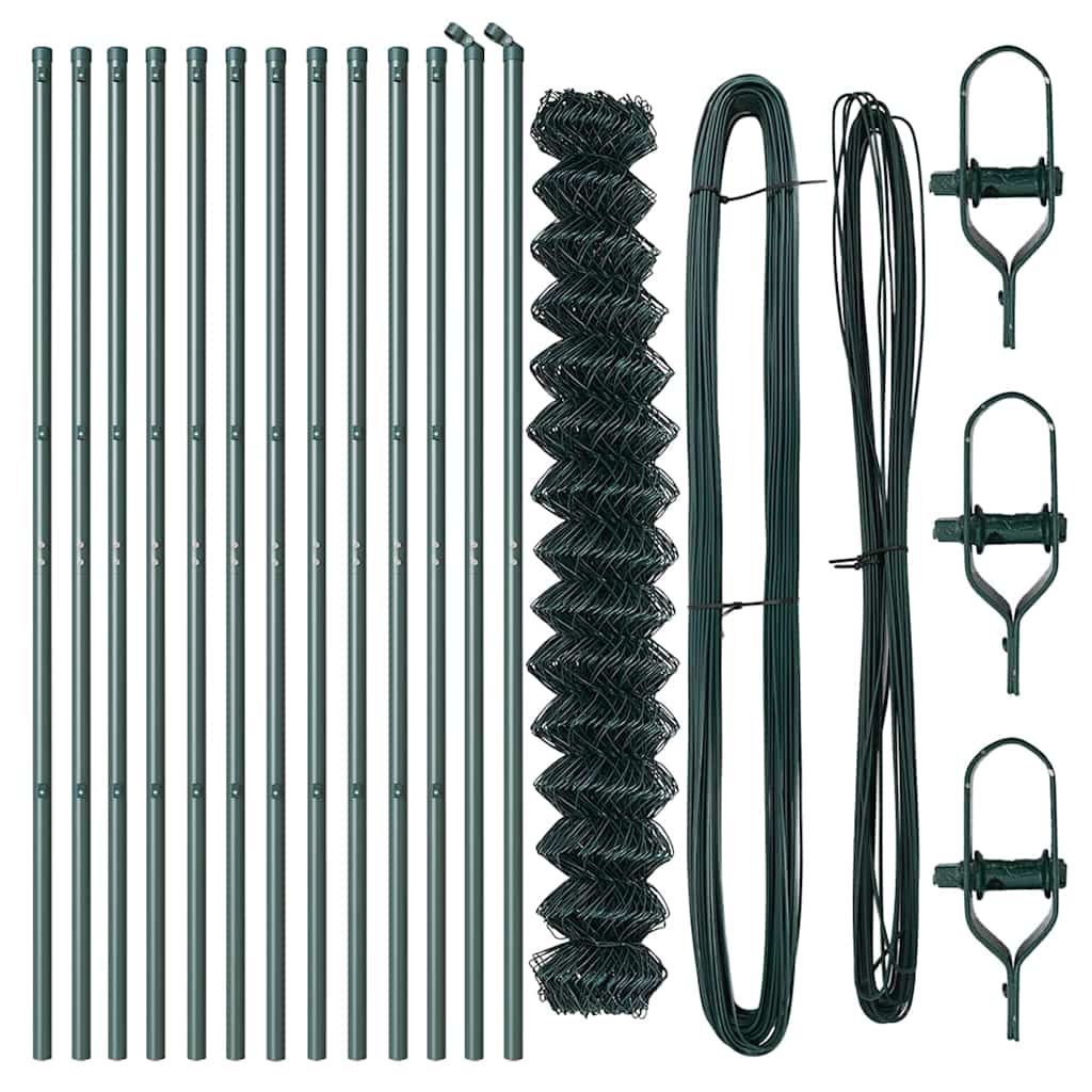 Fence Post Green 25 x 1.6 m (60 x 60 mm mesh) Steel and PVC