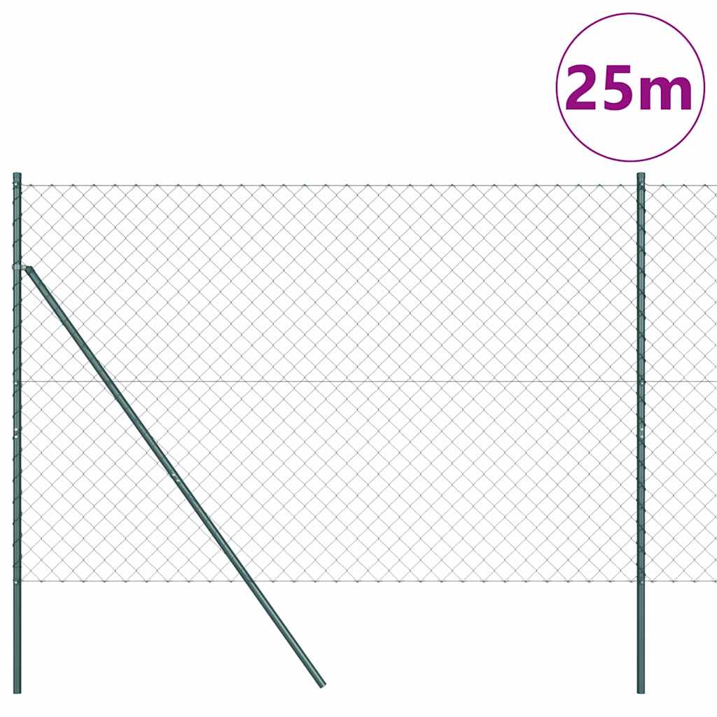 Fence Post Green 25 x 1.6 m (60 x 60 mm mesh) Steel and PVC