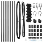 Fence Post Grey 10 x 0.4 m (40 x 40 mm mesh) Steel and PVC