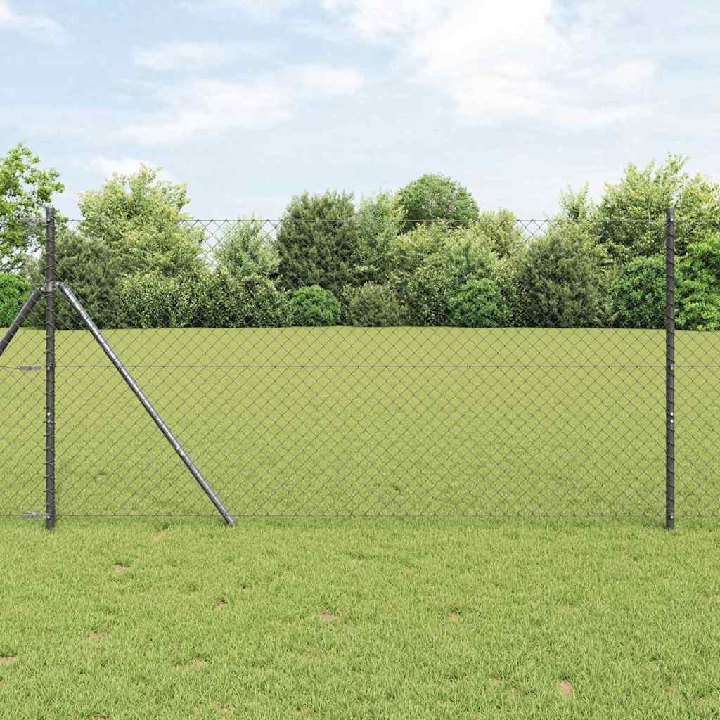 Fence Post Grey 10 x 1 m (40 x 40 mm mesh) Steel and PVC