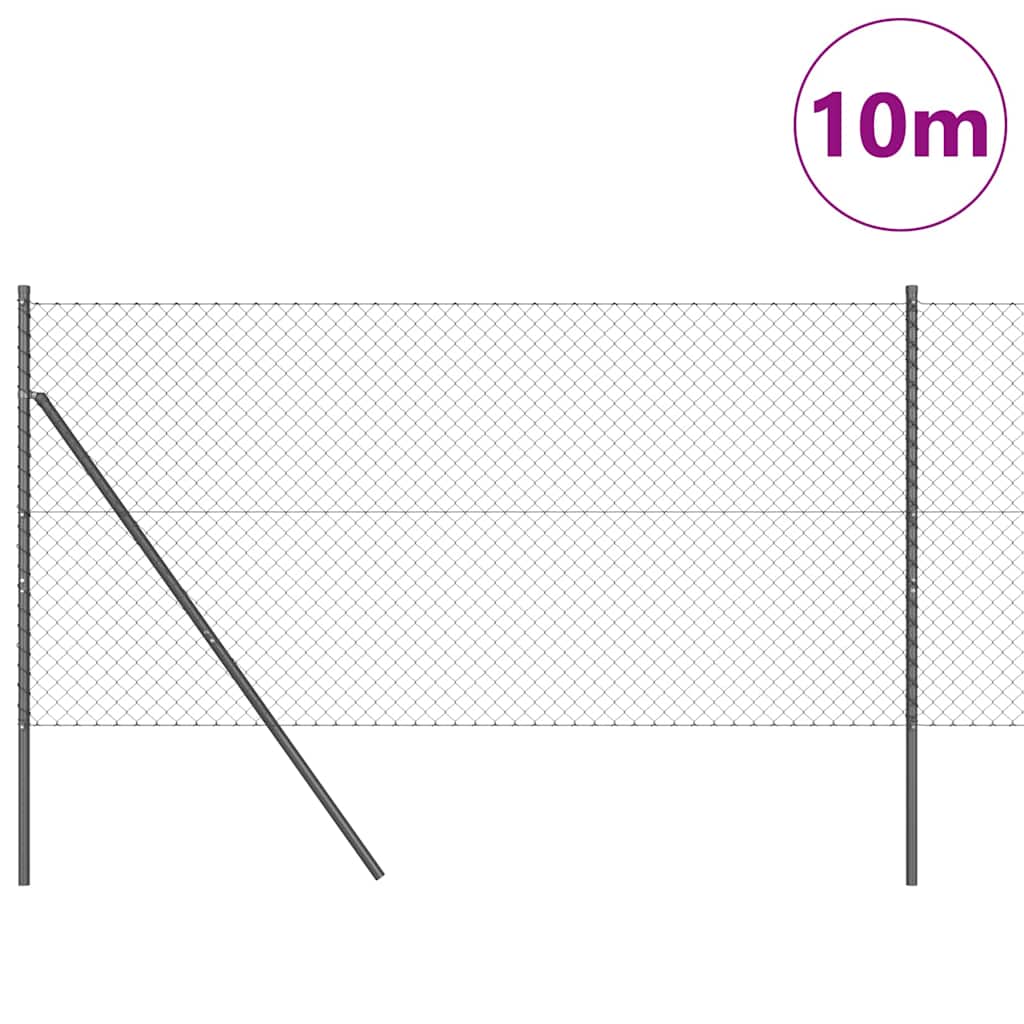 Fence Post Grey 10 x 1.2 m (40 x 40 mm mesh) Steel and PVC