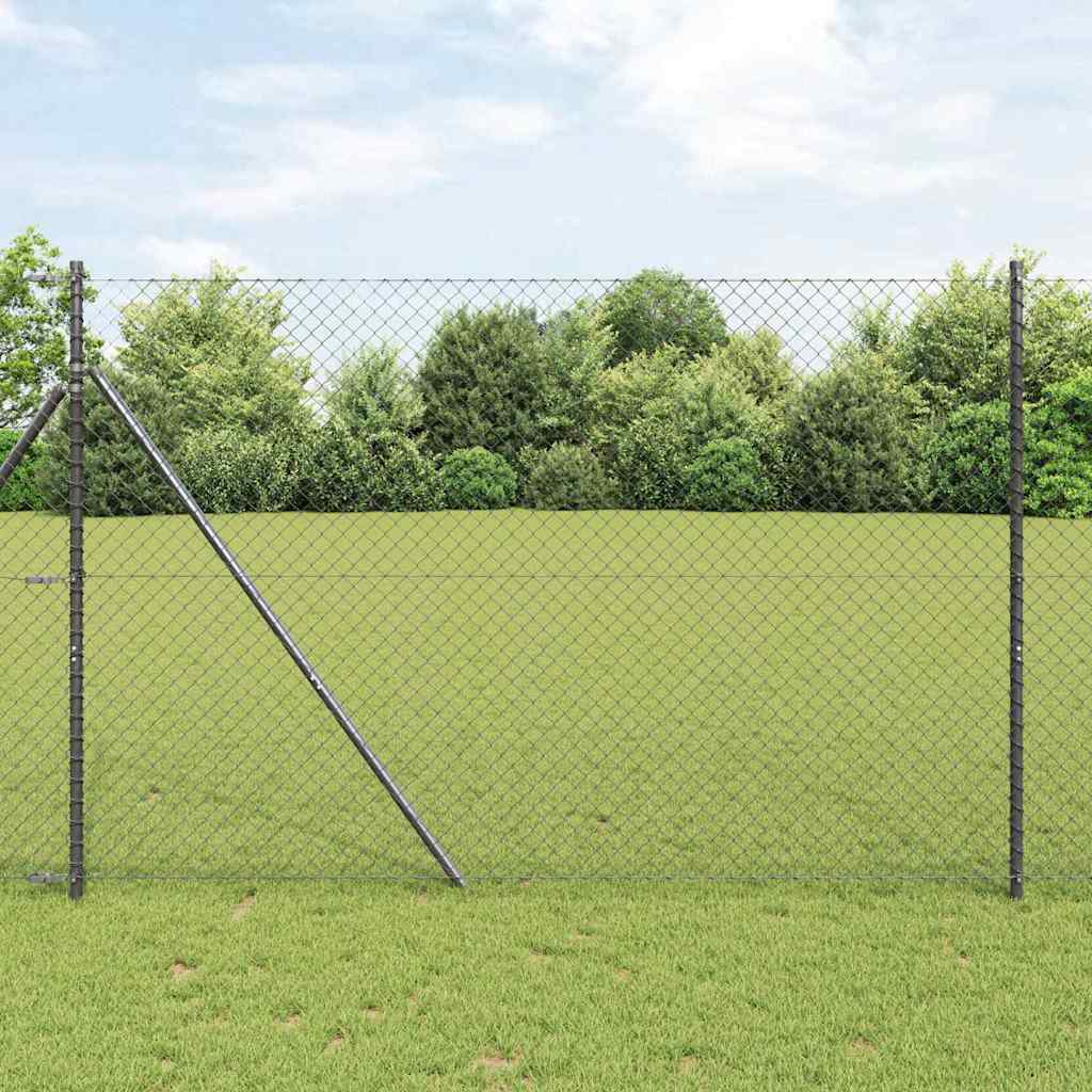 Fence Post Grey 10 x 1.5 m (40 x 40 mm mesh) Steel and PVC