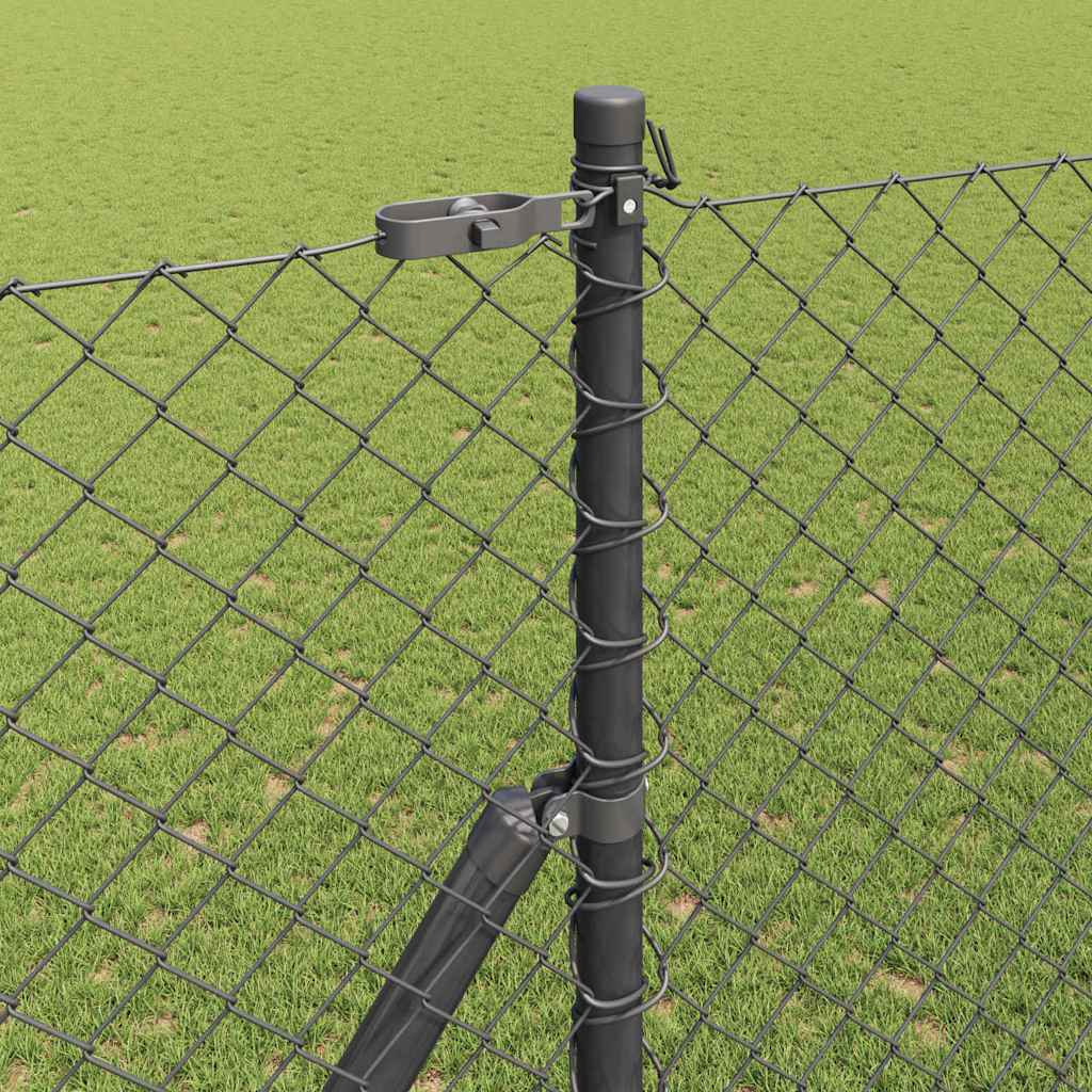 Fence Post Grey 10 x 1.6 m (40 x 40 mm mesh) Steel and PVC