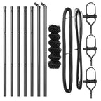 Fence Post Grey 10 x 0.4 m (60 x 60 mm mesh) Steel and PVC