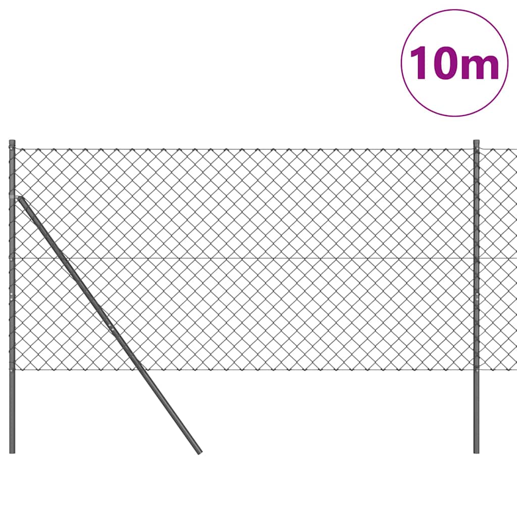 Fence Post Grey 10 x 1.2 m (60 x 60 mm mesh) Steel and PVC