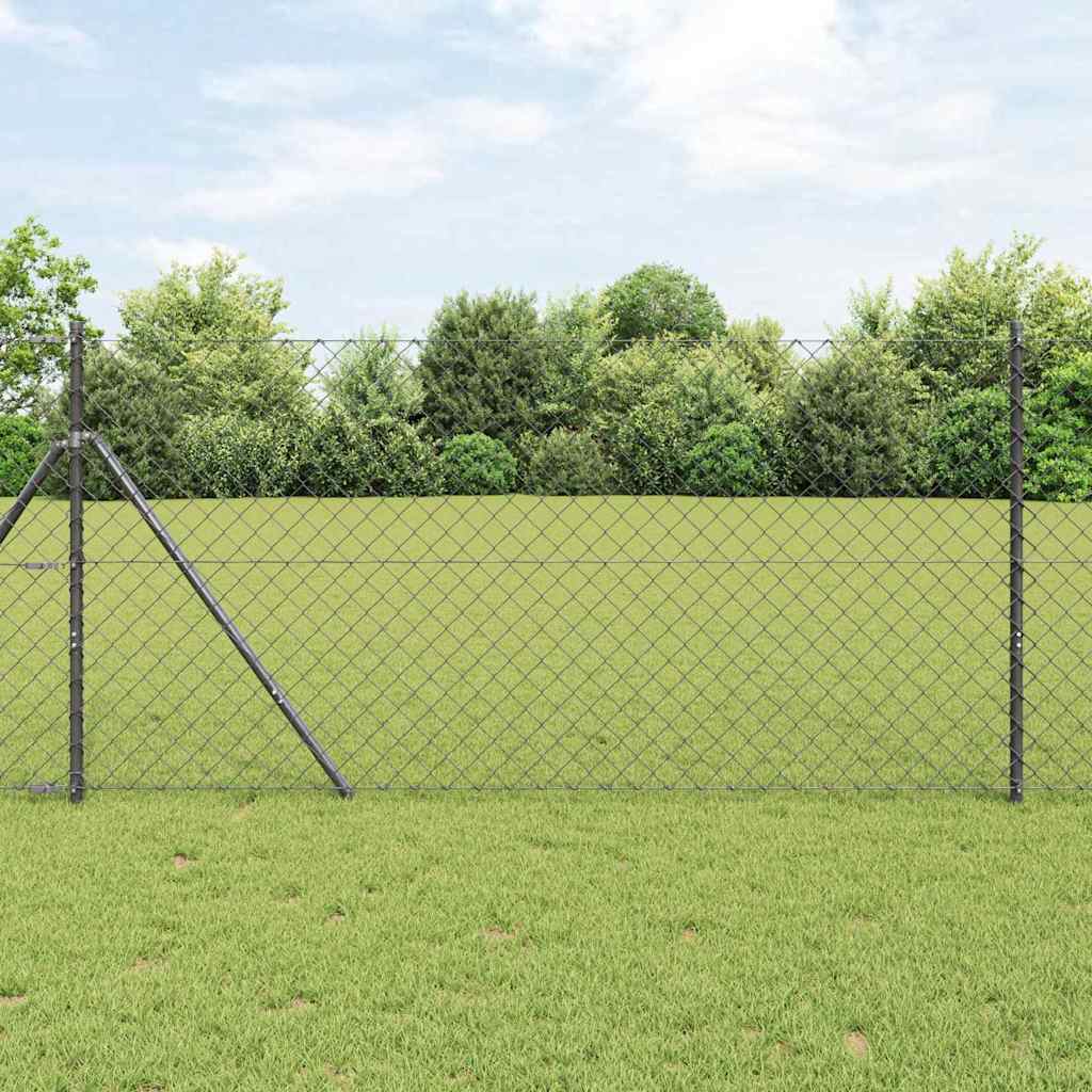 Fence Post Grey 10 x 1.4 m (60 x 60 mm mesh) Steel and PVC