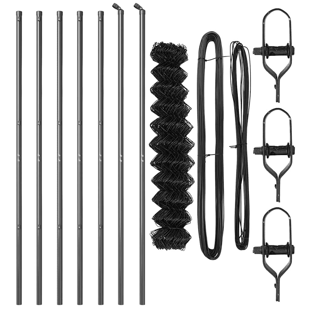 Fence Post Grey 10 x 1.4 m (60 x 60 mm mesh) Steel and PVC