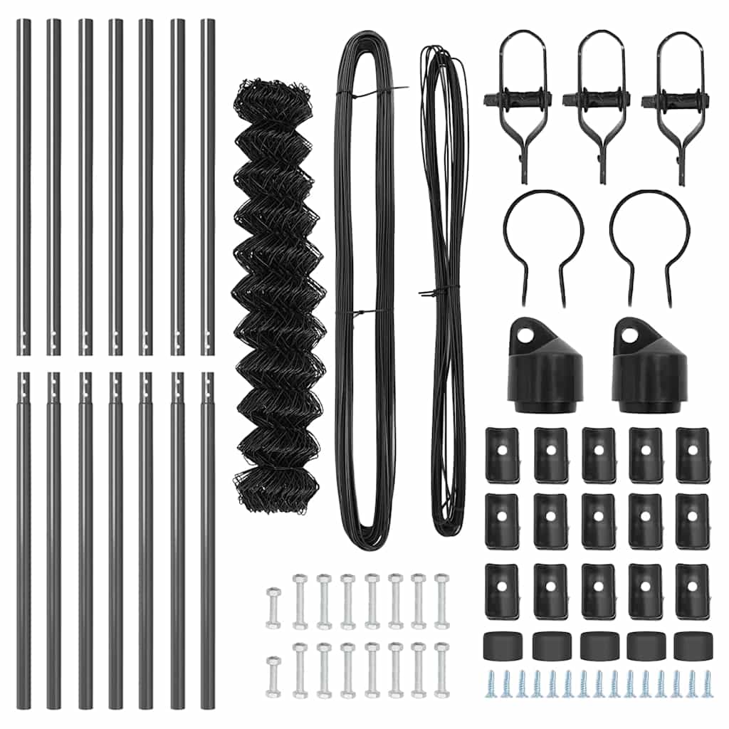 Fence Post Grey 10 x 1.4 m (60 x 60 mm mesh) Steel and PVC