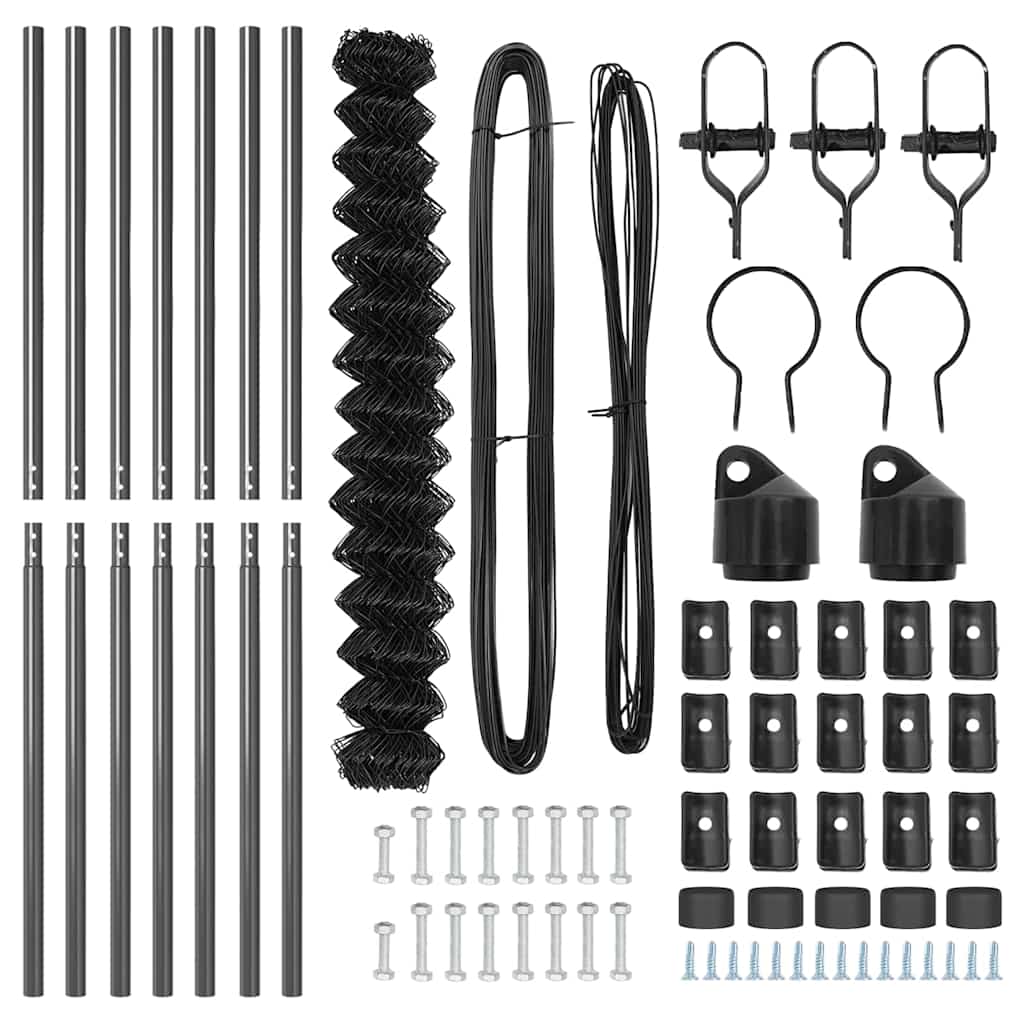 Fence Post Grey 10 x 1.5 m (60 x 60 mm mesh) Steel and PVC