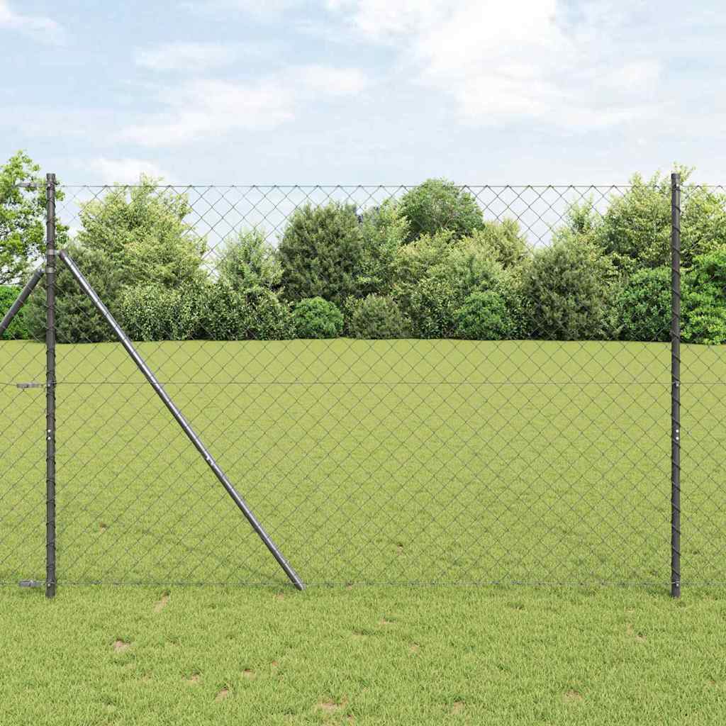 Fence Post Grey 10 x 1.6 m (60 x 60 mm mesh) Steel and PVC