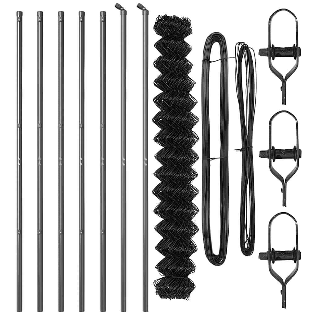 Fence Post Grey 10 x 1.6 m (60 x 60 mm mesh) Steel and PVC