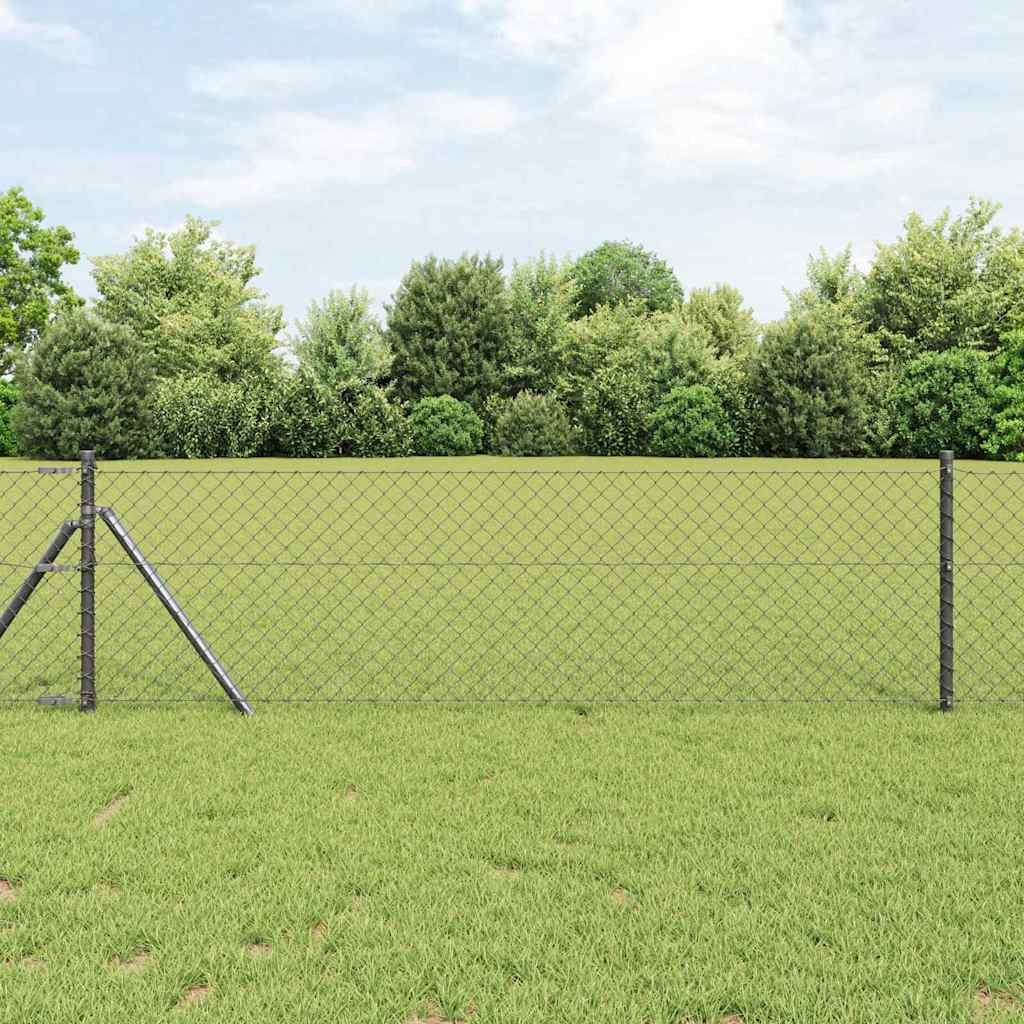 Fence Post Grey 25 x 0.6 m (40 x 40 mm mesh) Steel and PVC