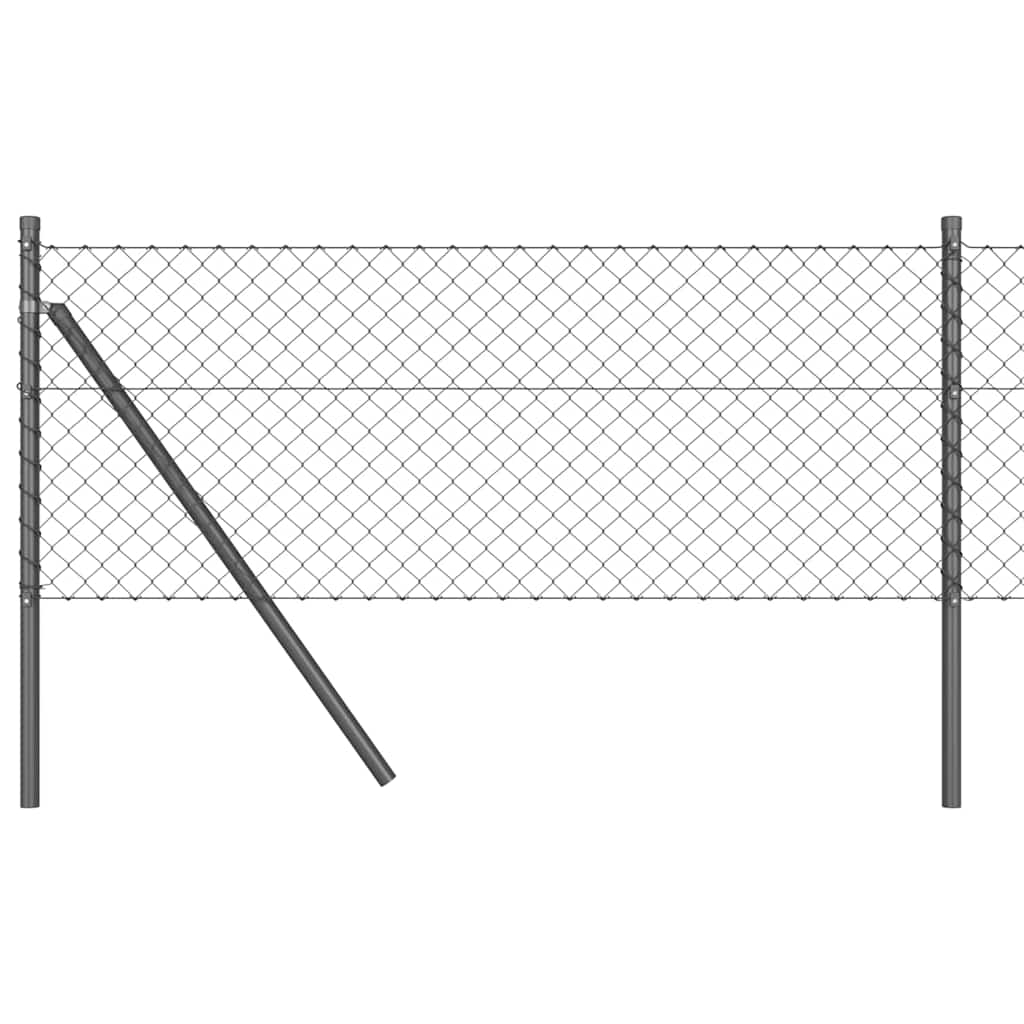Fence Post Grey 25 x 0.8 m (40 x 40 mm mesh) Steel and PVC