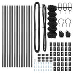 Fence Post Grey 25 x 0.8 m (40 x 40 mm mesh) Steel and PVC