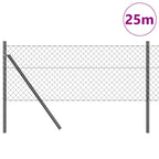 Fence Post Grey 25 x 0.8 m (40 x 40 mm mesh) Steel and PVC