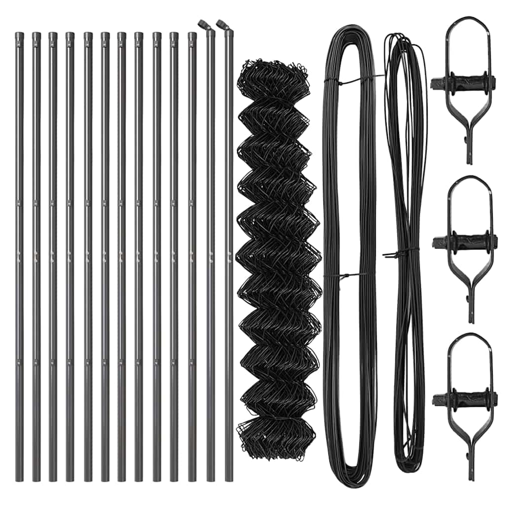 Fence Post Grey 25 x 1 m (40 x 40 mm mesh) Steel and PVC