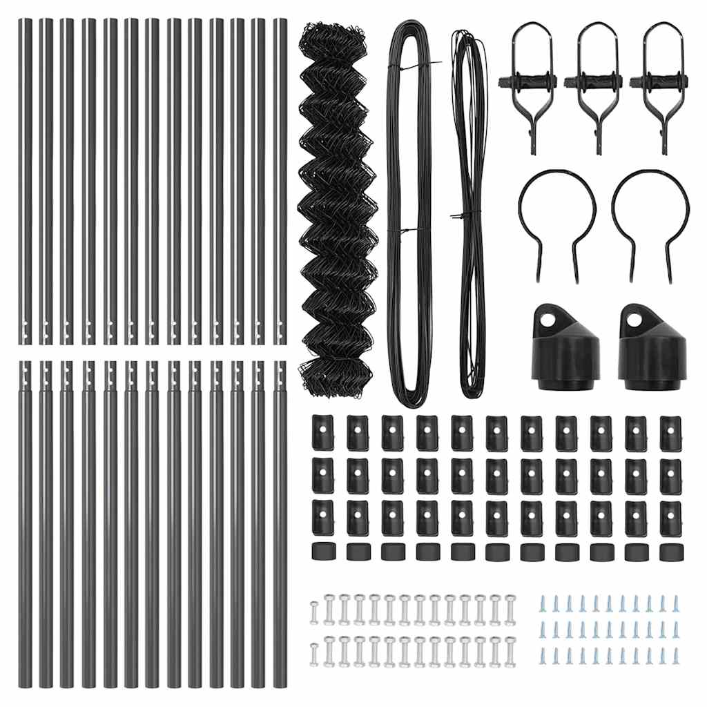 Fence Post Grey 25 x 1 m (40 x 40 mm mesh) Steel and PVC