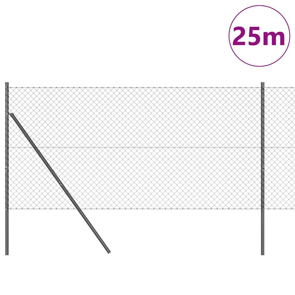 Fence Post Grey 25 x 1 m (40 x 40 mm mesh) Steel and PVC