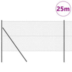 Fence Post Grey 25 x 1 m (40 x 40 mm mesh) Steel and PVC