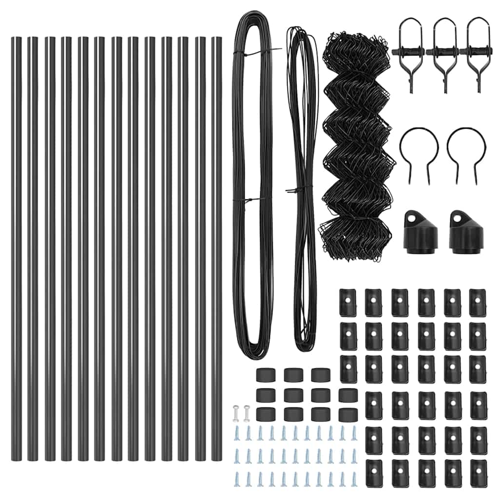Fence Post Grey 25 x 0.4 m (60 x 60 mm mesh) Steel and PVC