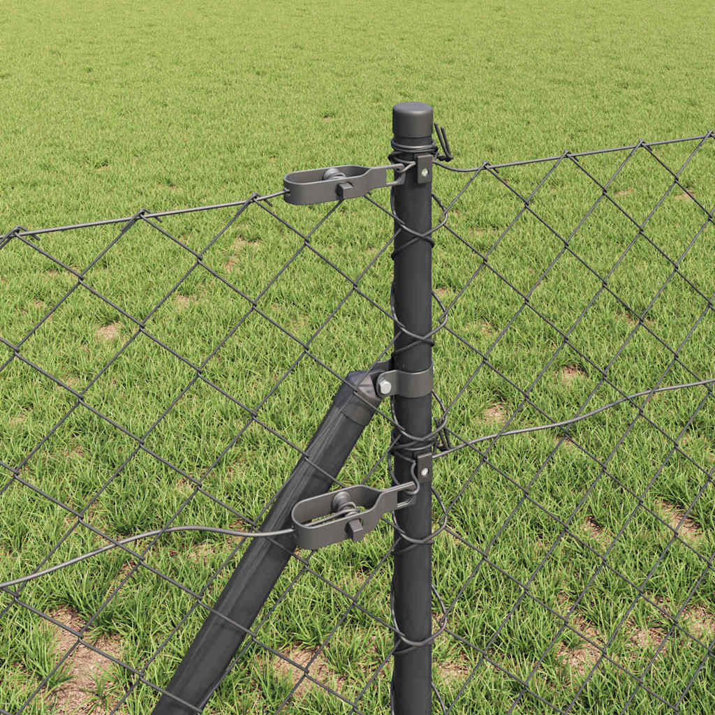 Fence Post Grey 25 x 0.6 m (60 x 60 mm mesh) Steel and PVC