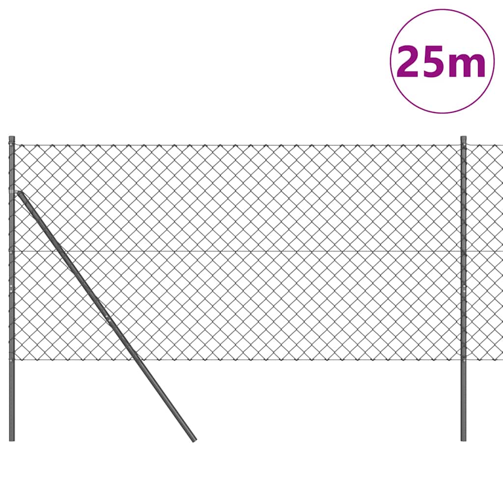 Fence Post Grey 25 x 1.2 m (60 x 60 mm mesh) Steel and PVC
