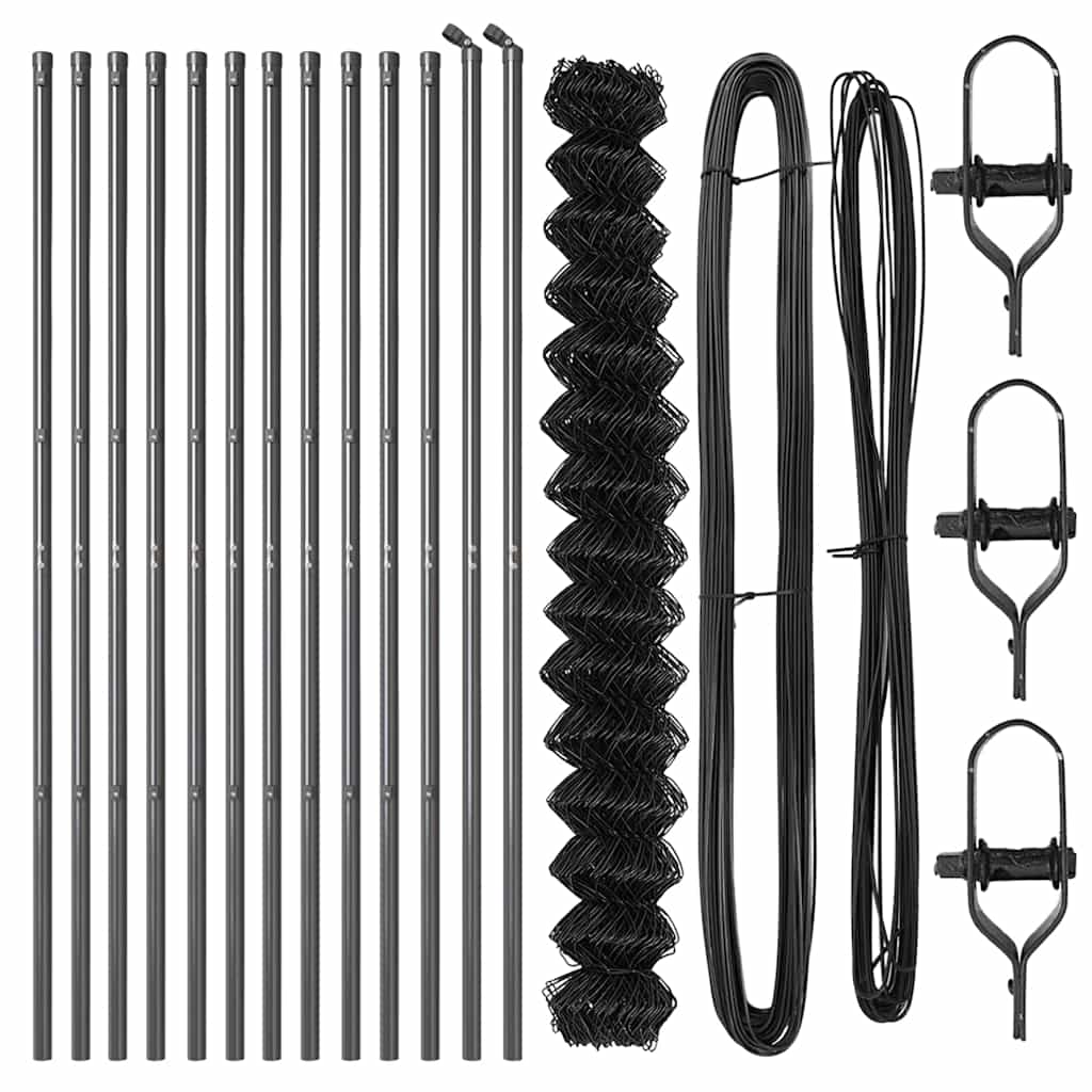 Fence Post Grey 25 x 1.6 m (60 x 60 mm mesh) Steel and PVC