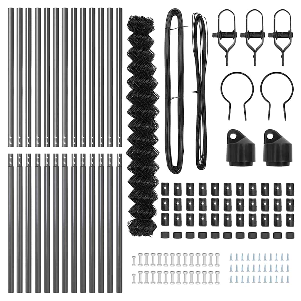 Fence Post Grey 25 x 1.6 m (60 x 60 mm mesh) Steel and PVC