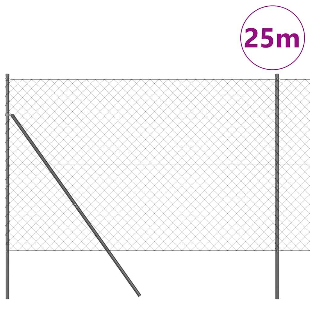 Fence Post Grey 25 x 1.6 m (60 x 60 mm mesh) Steel and PVC