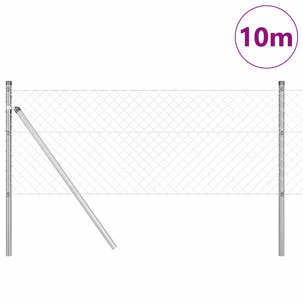 Fence Post Silver 10 x 0.4 m (40 x 40 mm mesh) Steel