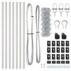 Fence Post Silver 10 x 0.8 m (40 x 40 mm mesh) Steel