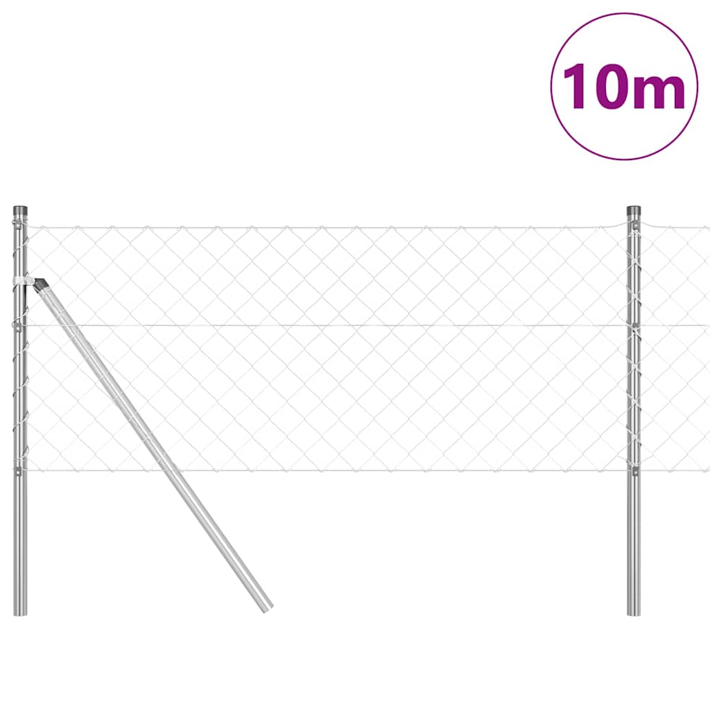 Fence Post Silver 10 x 0.4 m (60 x 60 mm mesh) Steel