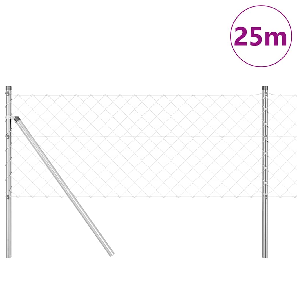 Fence Post Silver 25 x 0.4 m (60 x 60 mm mesh) Steel