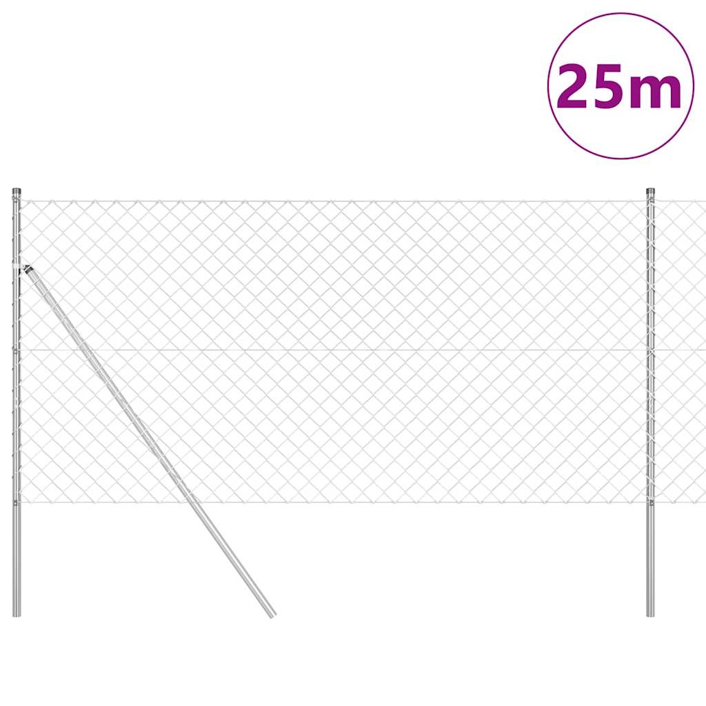 Fence Post Silver 25 x 1 m (60 x 60 mm mesh) Steel