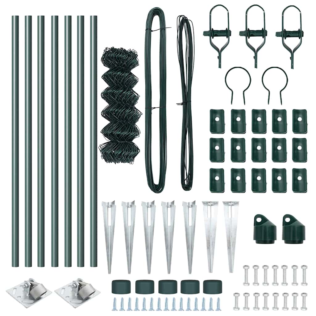 Fence Post Green 10 x 0.8 m (40 x 40 mm mesh) Steel and PVC