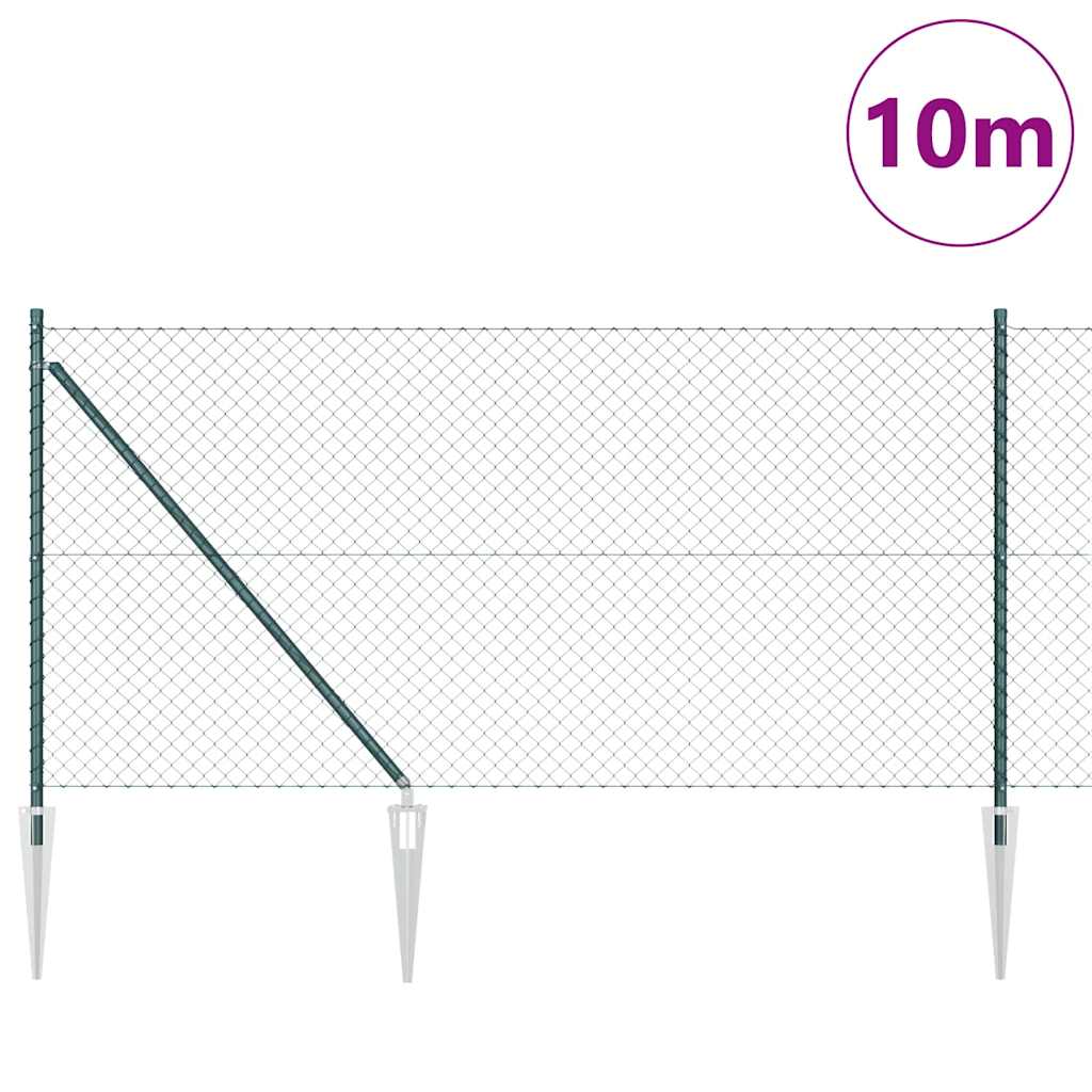 Fence Post Green 10 x 1 m (40 x 40 mm mesh) Steel and PVC