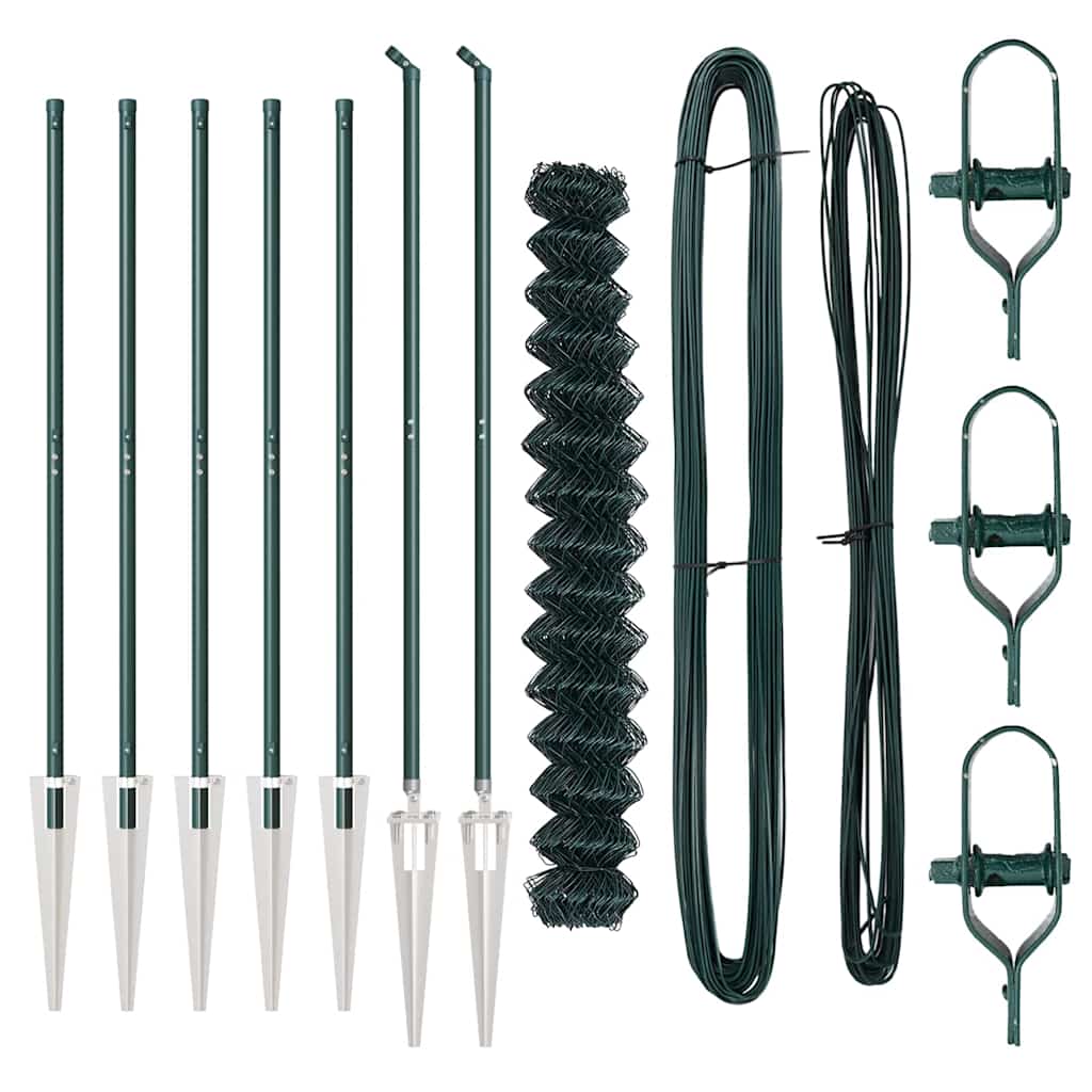 Fence Post Green 10 x 1.6 m (40 x 40 mm mesh) Steel and PVC