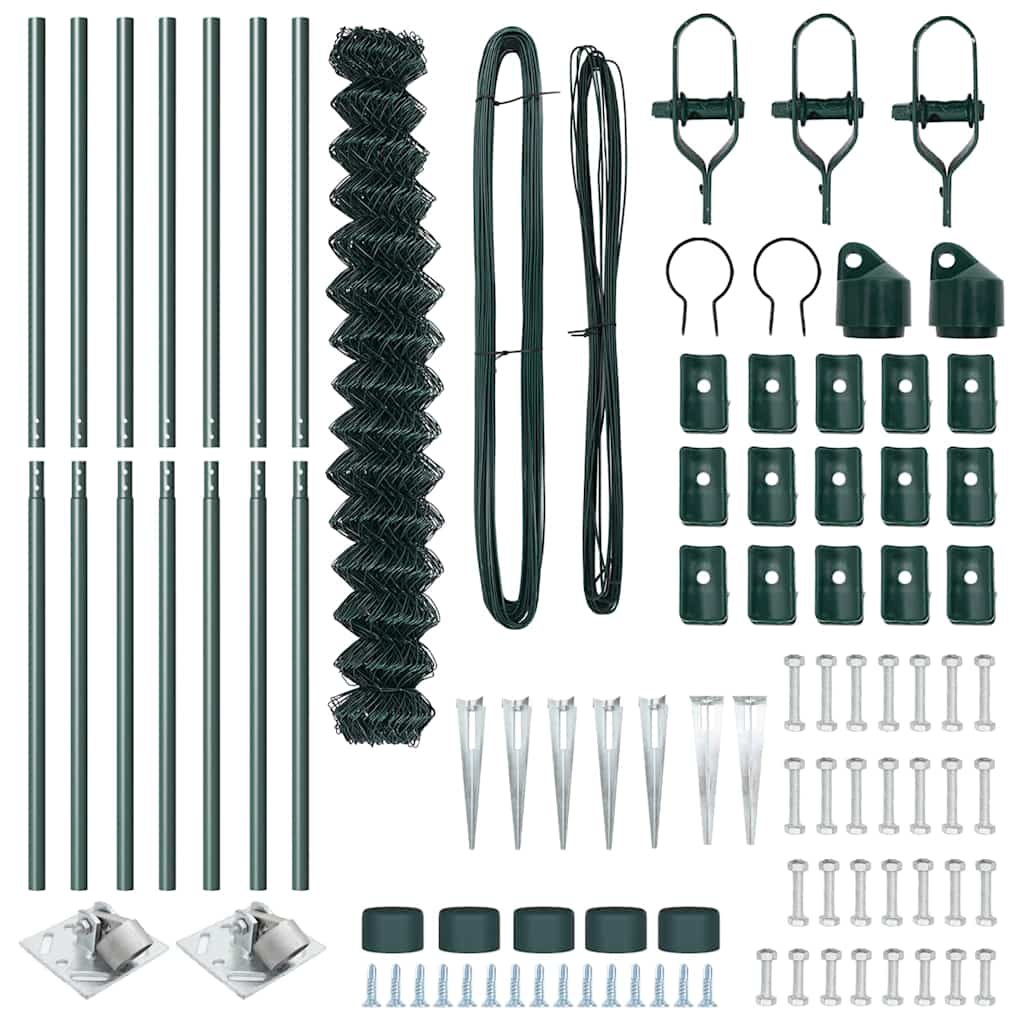 Fence Post Green 10 x 1.6 m (40 x 40 mm mesh) Steel and PVC