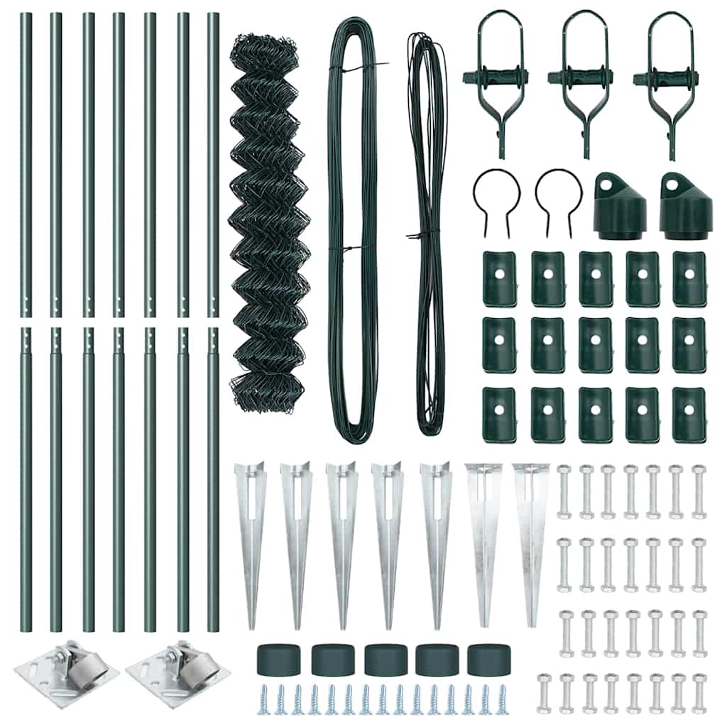 Fence Post Green 10 x 1 m (60 x 60 mm mesh) Steel and PVC