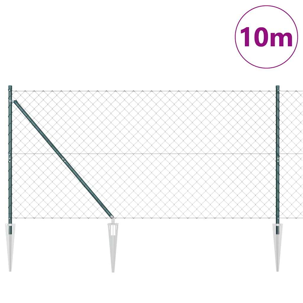 Fence Post Green 10 x 1.2 m (60 x 60 mm mesh) Steel and PVC
