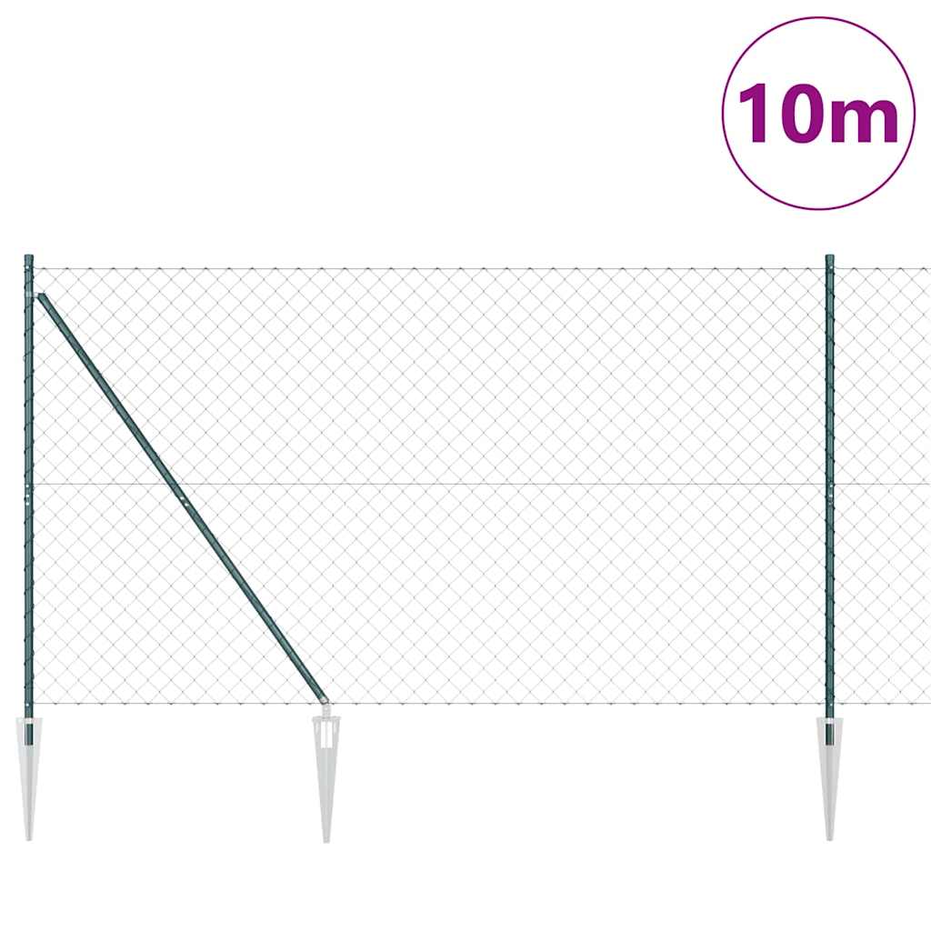 Fence Post Green 10 x 1.6 m (60 x 60 mm mesh) Steel and PVC